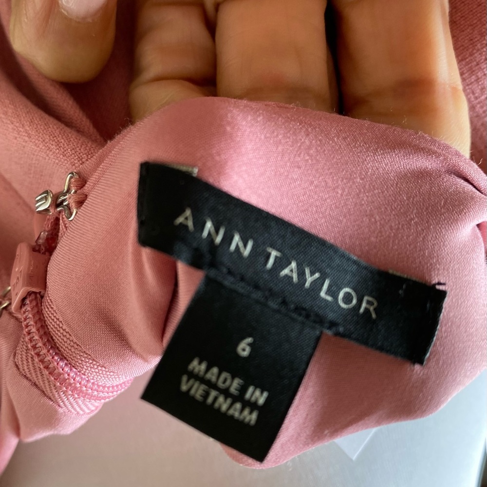 Ann Taylor Pink A-Line Bell Sleeve Midi Dress - Picture 4 of 8